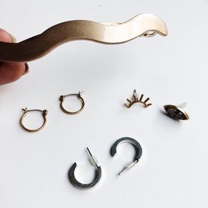 Madewell earrings and hair piece